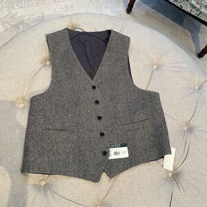 Ralph Lauren Black and White Herringbone Vest